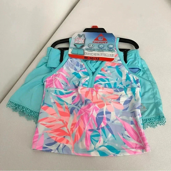 Gerry 3-Piece Tankini & Shorts Swimsuit Set Size M (10/12) UPF Protection - Picture 8 of 10